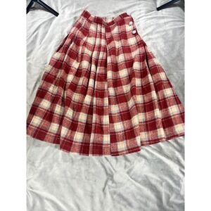 SOLD Lacemade Collection Cottagecore Bridgerton Plaid High Waist Midi Skirt Sz
